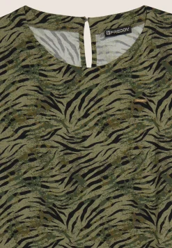 Freddy Vestito midi in viscosa animalier con maniche corte-Donna Abiti