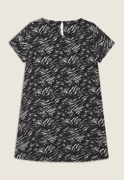Freddy Vestito midi in viscosa animalier con maniche corte-Donna Abiti
