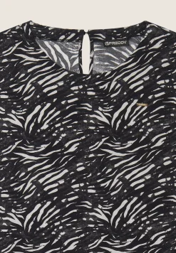 Freddy Vestito midi in viscosa animalier con maniche corte-Donna Abiti